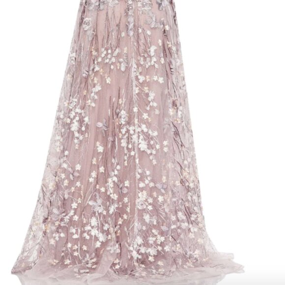 MAC DUGGAL 20405 EMBELLISHED FLORAL CAP SLEEVE A-LINE LILLAC GOWN sz 24 - Picture 5 of 5